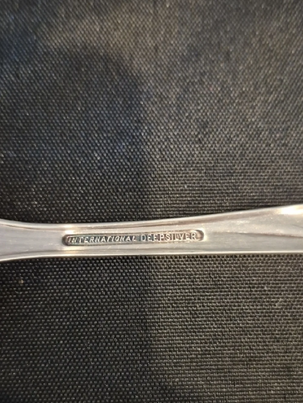International Deep Silver Serving Spoon and Fork Anniversary Rose Pattern